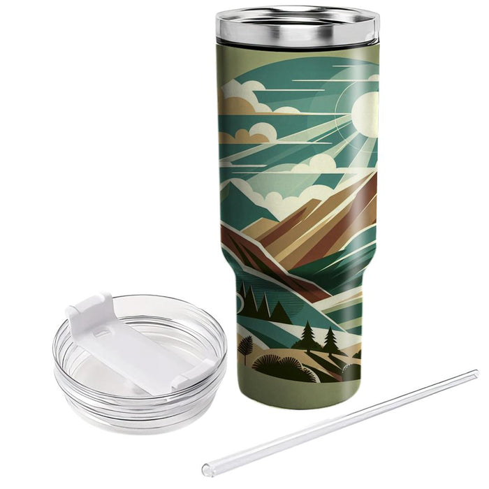 Retro Mountain Escape  Tumbler Cups