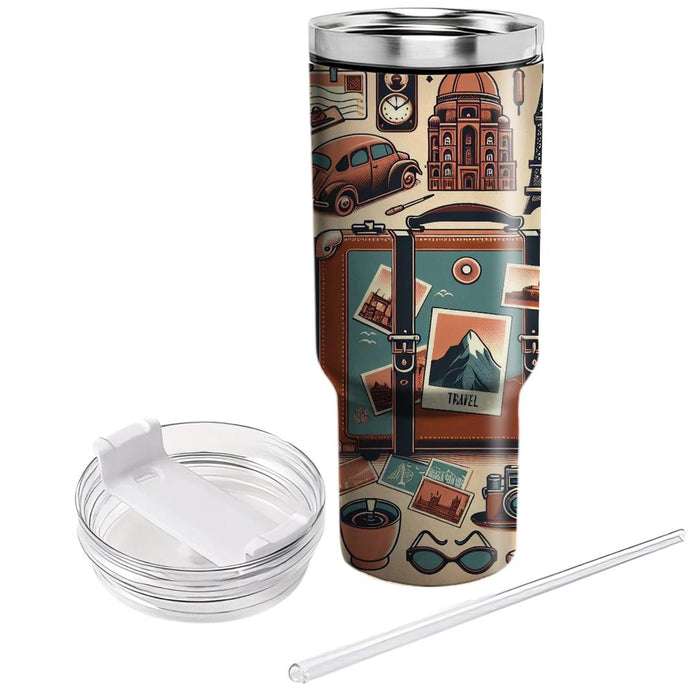 Vintage Travel Scenes  Personalized Tumblers