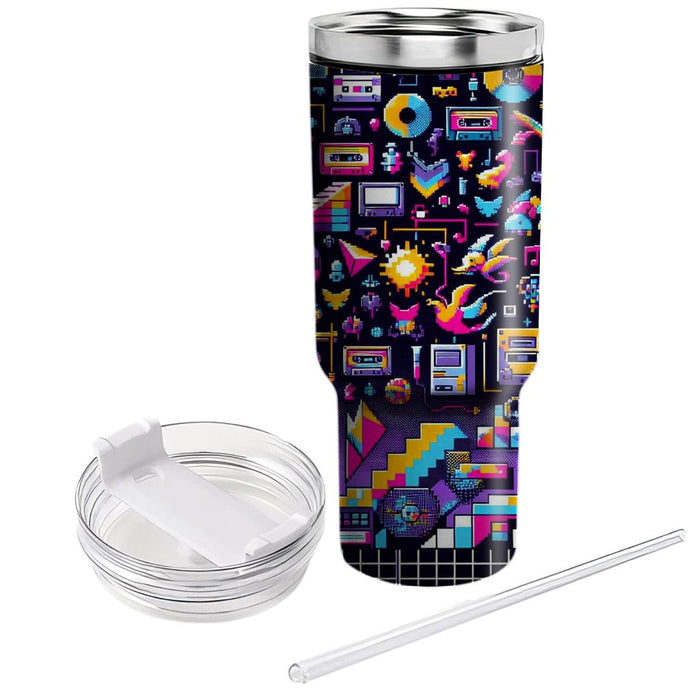 Retro Pixel Party  Unique Tumblers