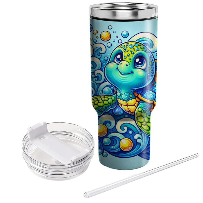 Whimsical Turtle Beach  Custom Tumblers