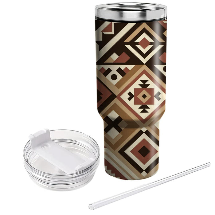 Geometric Tribal Triangle Dance  Decorative Tumblers