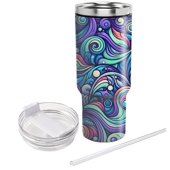 Vibrant Abstract Ripple  Unique Tumblers