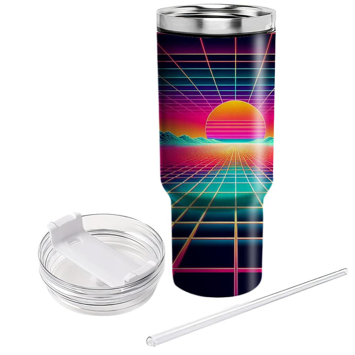 Retro Grid Horizon  Tumblers For Gifts