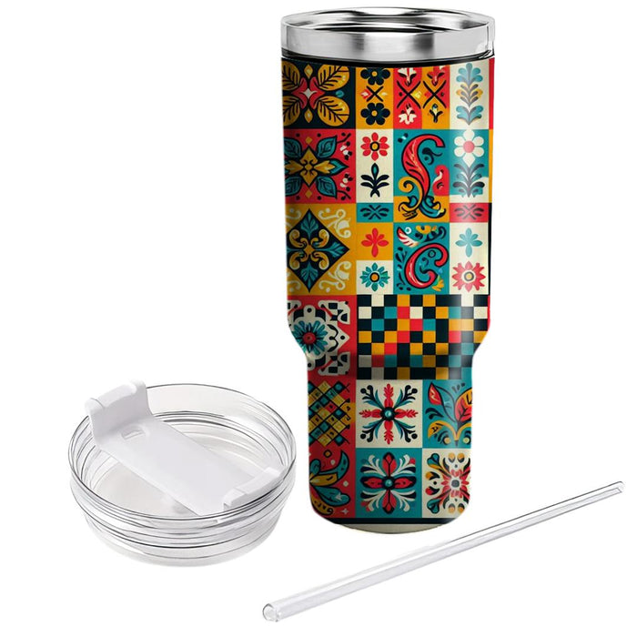 70s Groove Checkerboard  Travel Tumblers