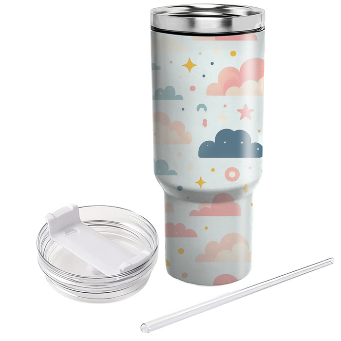 Whimsical Cloud Patterns Decorative Tumblers