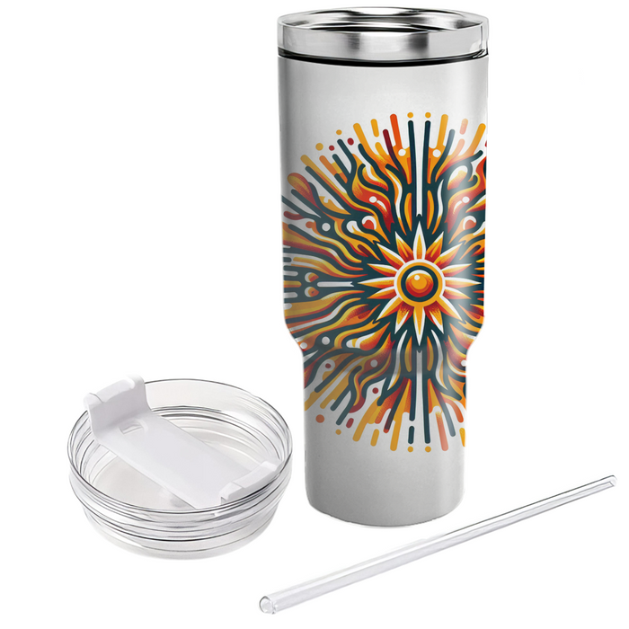 Vivid Retro Sunburst  Custom Tumblers