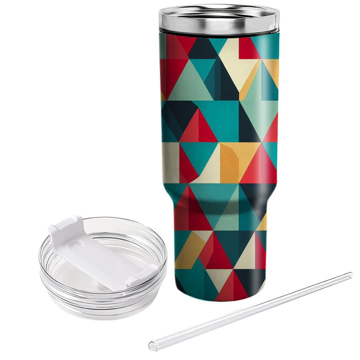 Modern Triangular Mosaic  Tumblers With Lids