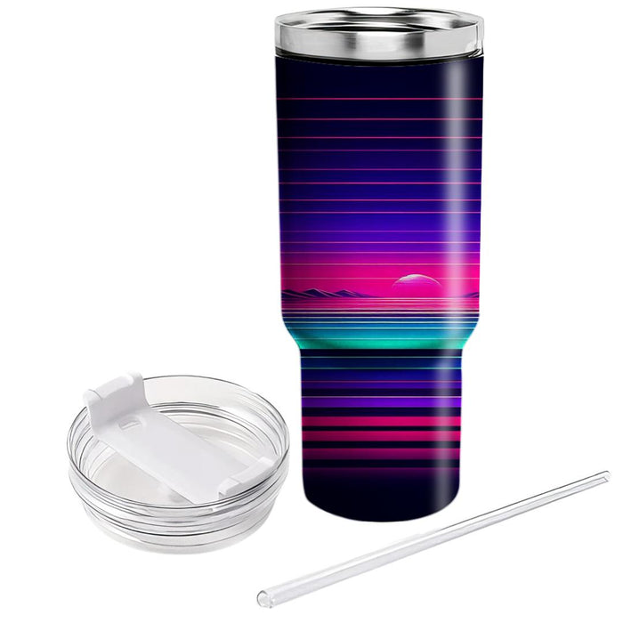 Synthwave Stripes  Personalized Tumblers