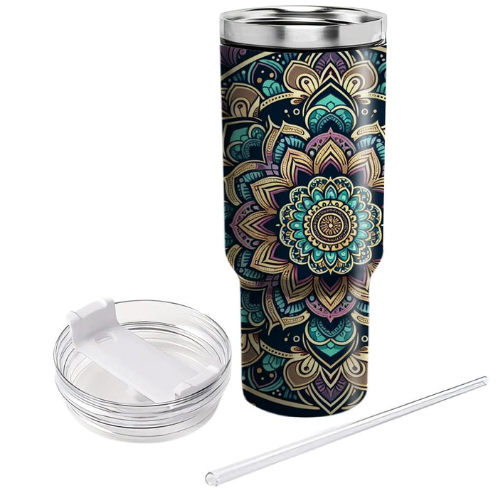 Artistic Floral Mandala  Personalized Tumblers