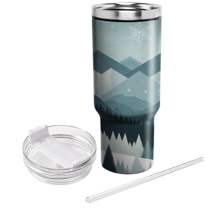 Winter Mountain Escape  Travel Tumblers