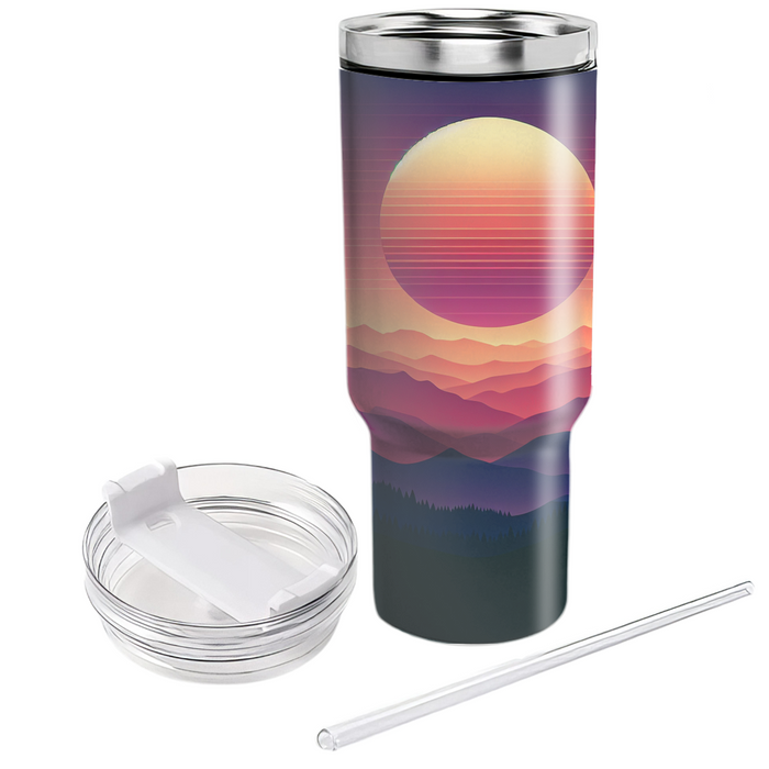 Sunset Over Mountains  Tumbler Cups