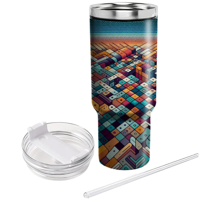 Geometric Mosaic Dreams  Travel Tumblers