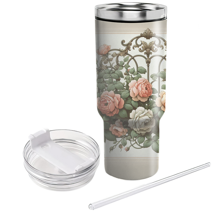 Vintage Rose Trellis  Tumblers With Lids