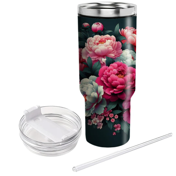 Bold Peony Garden  Unique Tumblers