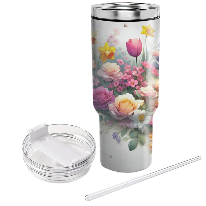 Springtime Floral Fantasy  Personalized Tumblers