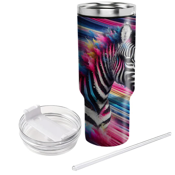 Funky Zebra Stripes  Travel Tumblers