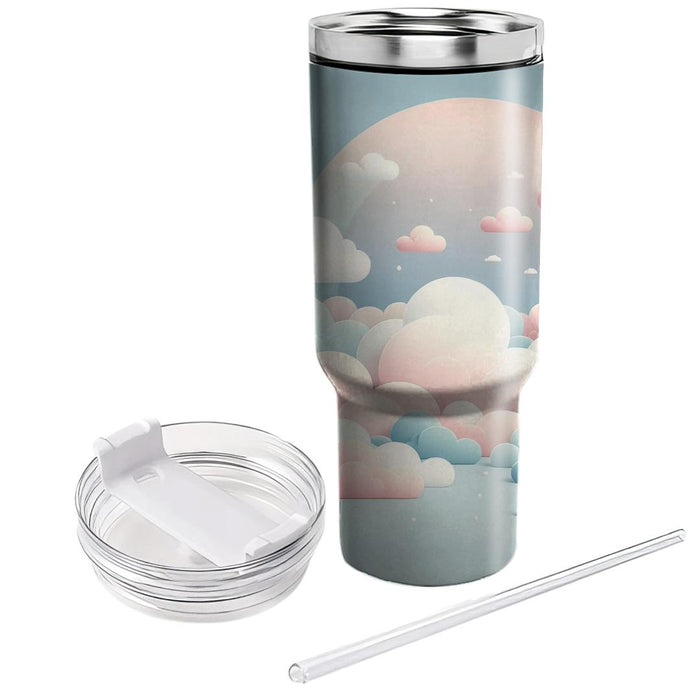 Whimsical Floating Clouds  Tumblers With Lids