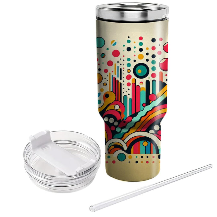 Funky Dots And Stripes  Personalized Tumblers