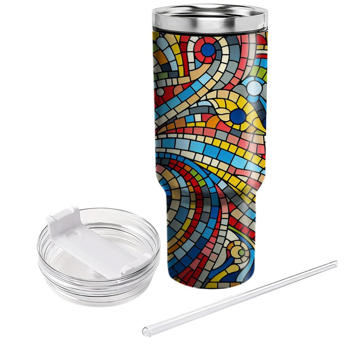 Retro Mosaic Art  Tumbler Cups