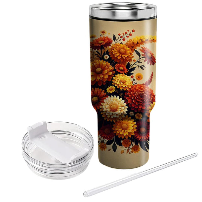 Autumn Floral Whirl  Unique Tumblers