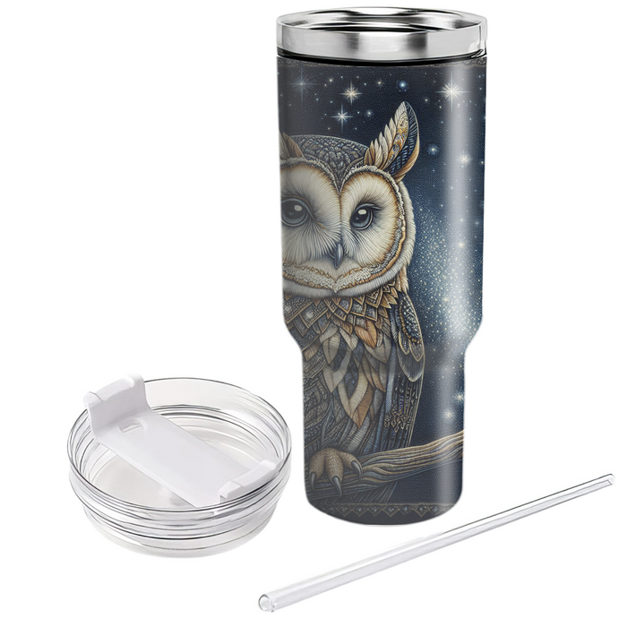 Starlit Night Owl  Tumbler Cups