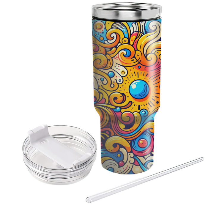 Vibrant Abstract Doodles  Unique Tumblers