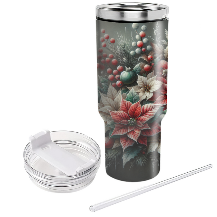 Winter Frosty Floral  Travel Tumblers