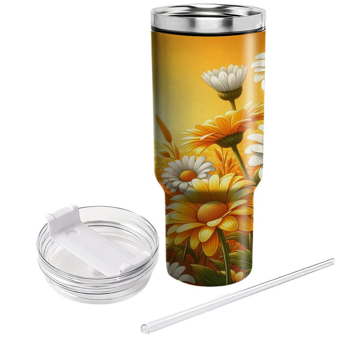 Vintage Sunshine Daisies  Travel Tumblers