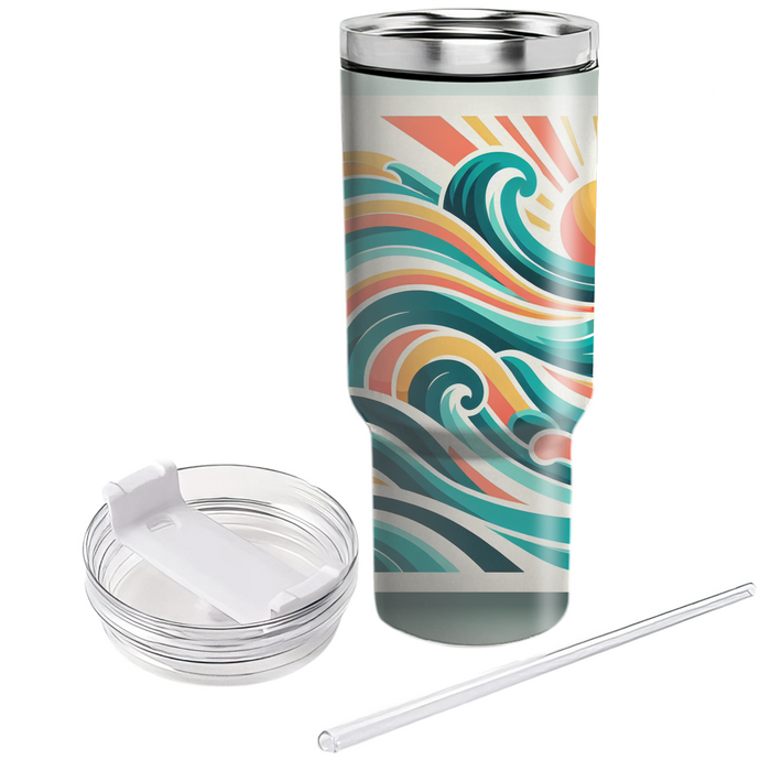 Retro Ocean Waves  Tumblers For Gifts