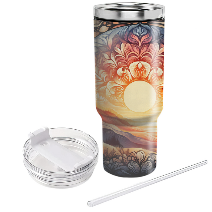 Sunset Floral Embrace  Custom Tumblers