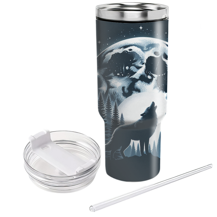 Majestic Wolf Howl  Tumblers With Lids