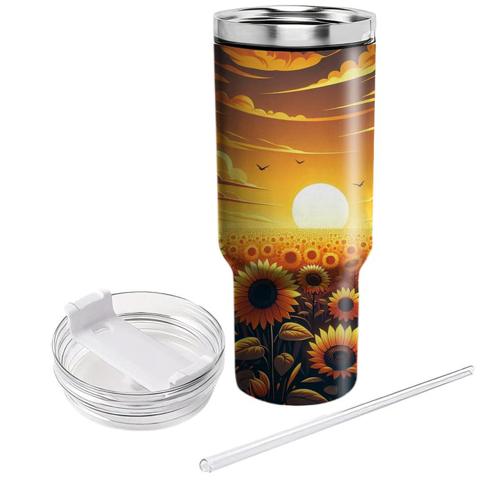 Sunset Sunflower  Unique Tumblers