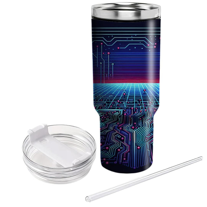 Synthwave Circuitry  Tumblers With Lids