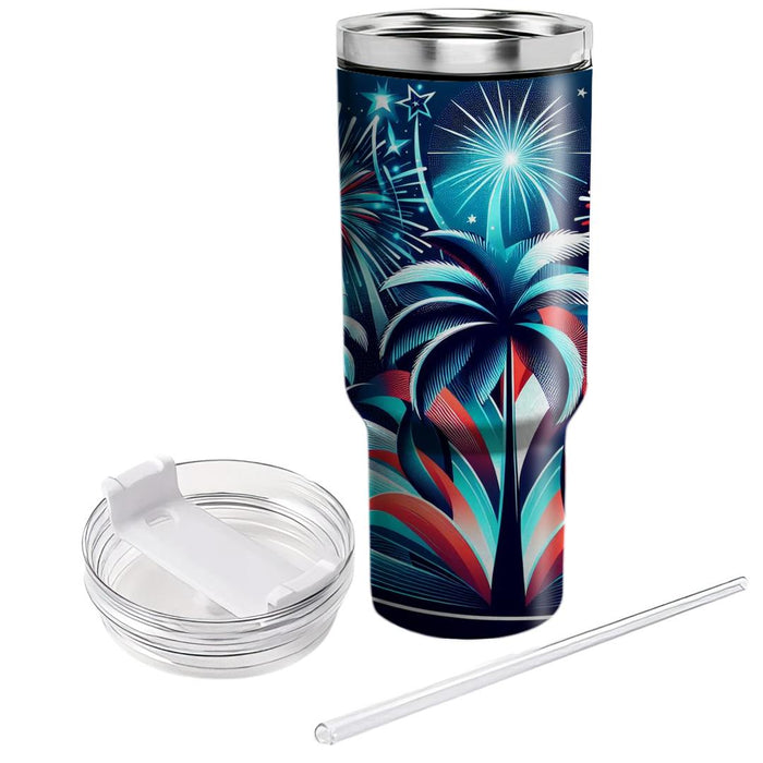 Tropical Serenity - Independence Day  Insulated Tumblers