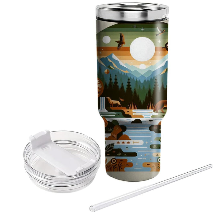 Retro Peaceful Nature  Tumblers With Lids