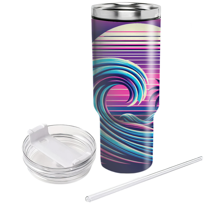 Retro Glow Wave  Tumbler Cups