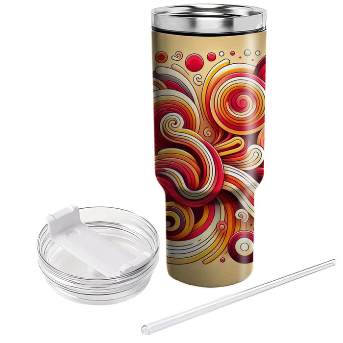 Retro Mod Swirls  Tumbler Cups