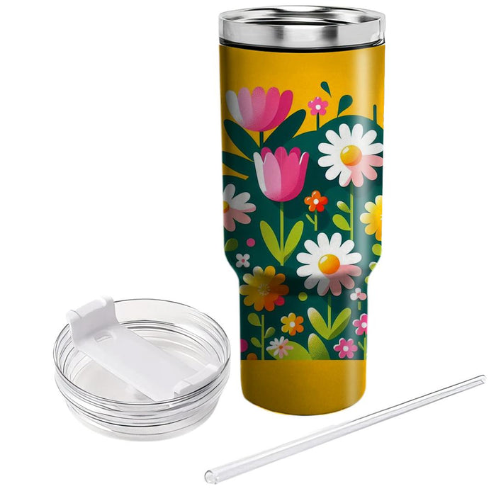 Sunny Days Flower Patch  Unique Tumblers