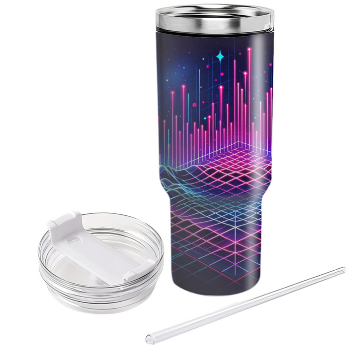 Futuristic Synthwave Grid  Tumbler Cups