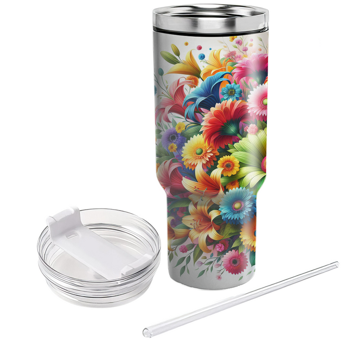 Radiant Floral Bliss  Travel Tumblers