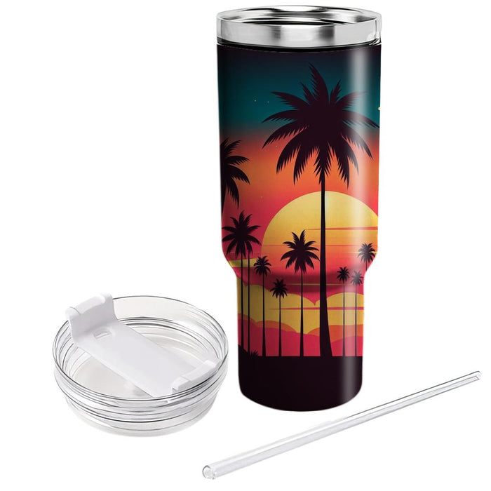 Vibrant Palm Tree Paradise  Tumbler Cups