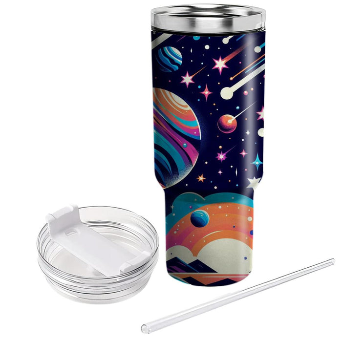 Galactic Retro Adventure  Personalized Tumblers