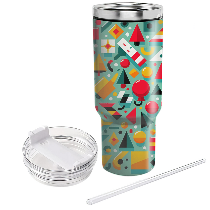 Playful Geometric Confetti Decorative Tumblers