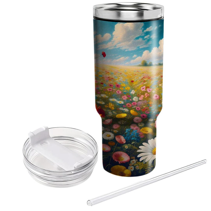 Springtime Meadow Blossoms Tumblers With Lids