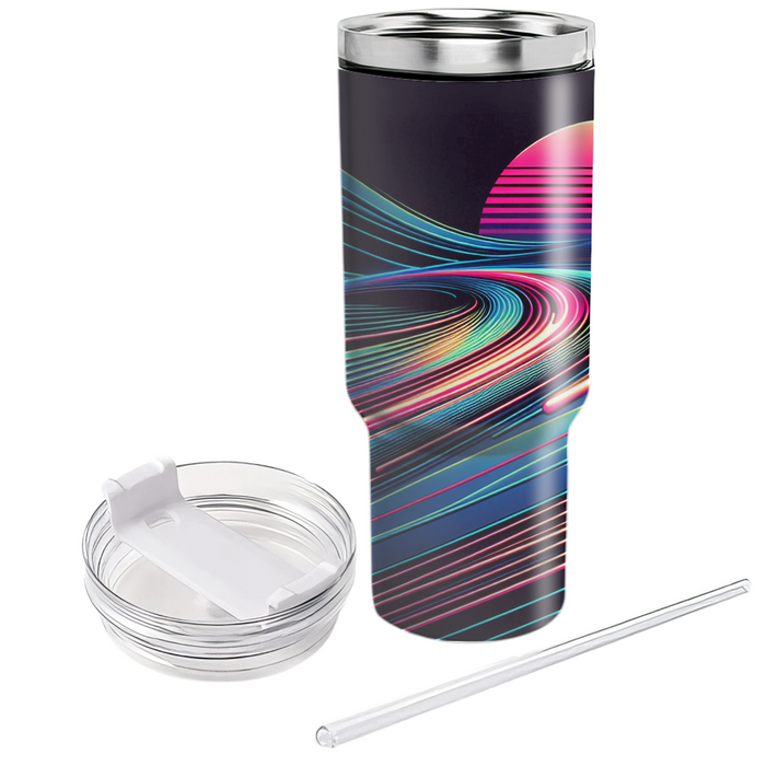 Retro Futuristic Lines  Personalized Tumblers