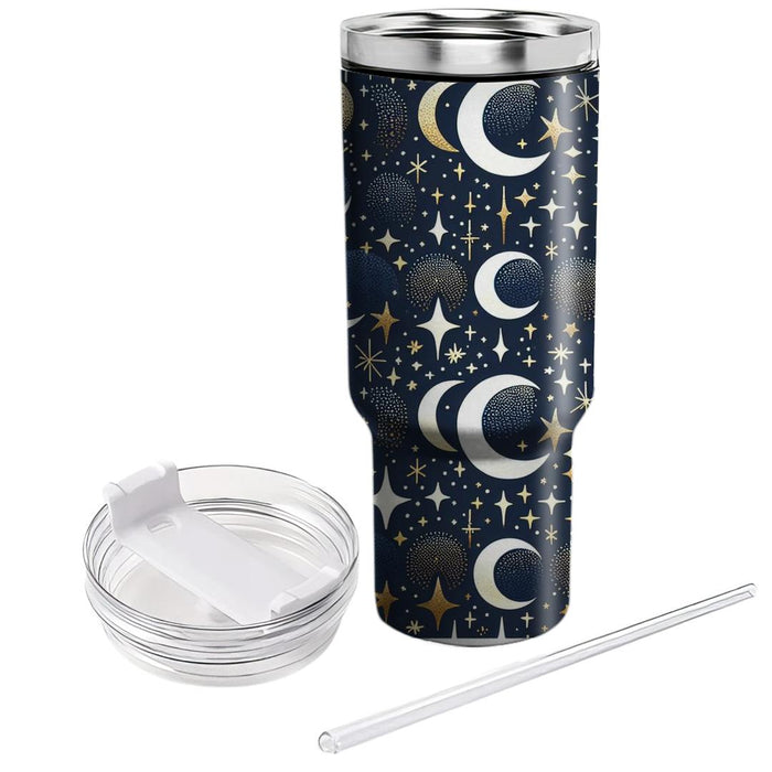 Abstract Crescent Moon Pattern  Tumblers With Lids