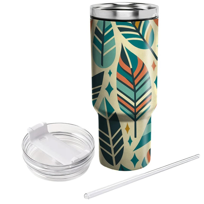 Geometric Feather Pattern  Insulated Tumblers