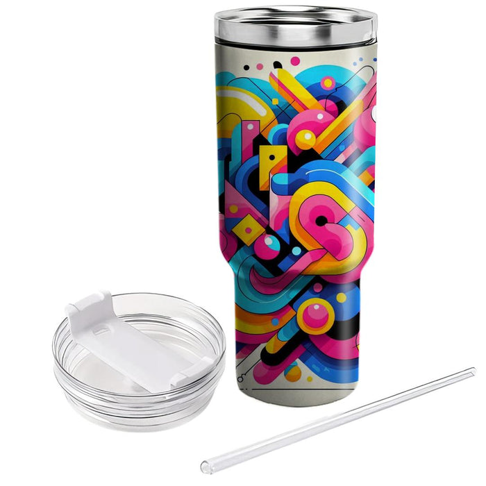 Vibrant Abstract Shapes  Tumblers With Lids