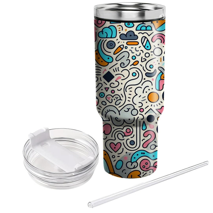 Whimsical Doodle Art  Unique Tumblers