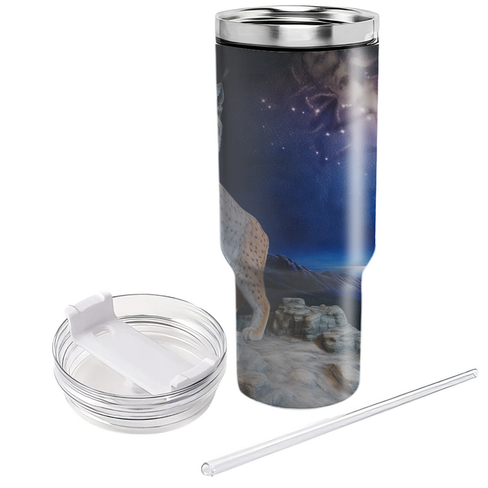 Starlit Lynx Night  Decorative Tumblers